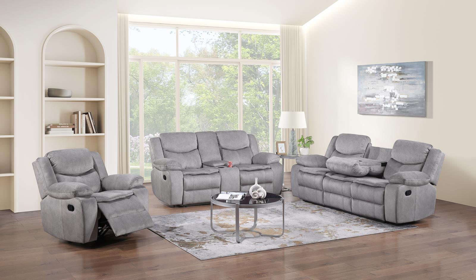 EMERSON SILVER GRAY SOFA - Image 1