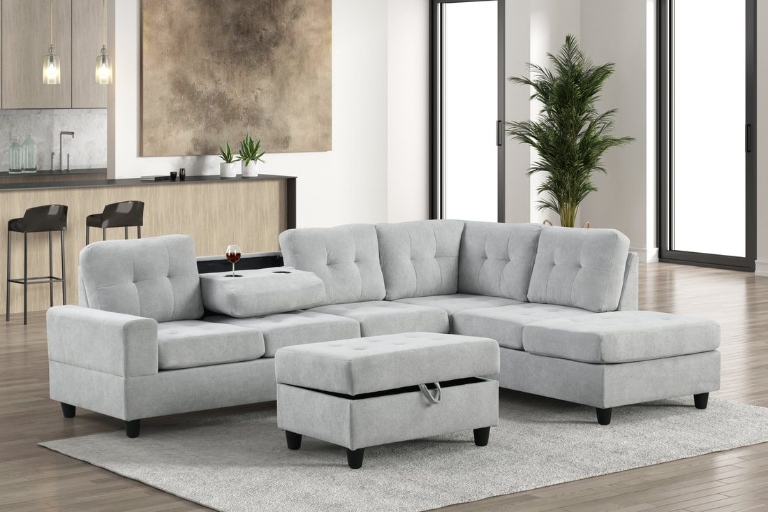 41Heights Reversible Sectional + Ottoman - Image 1