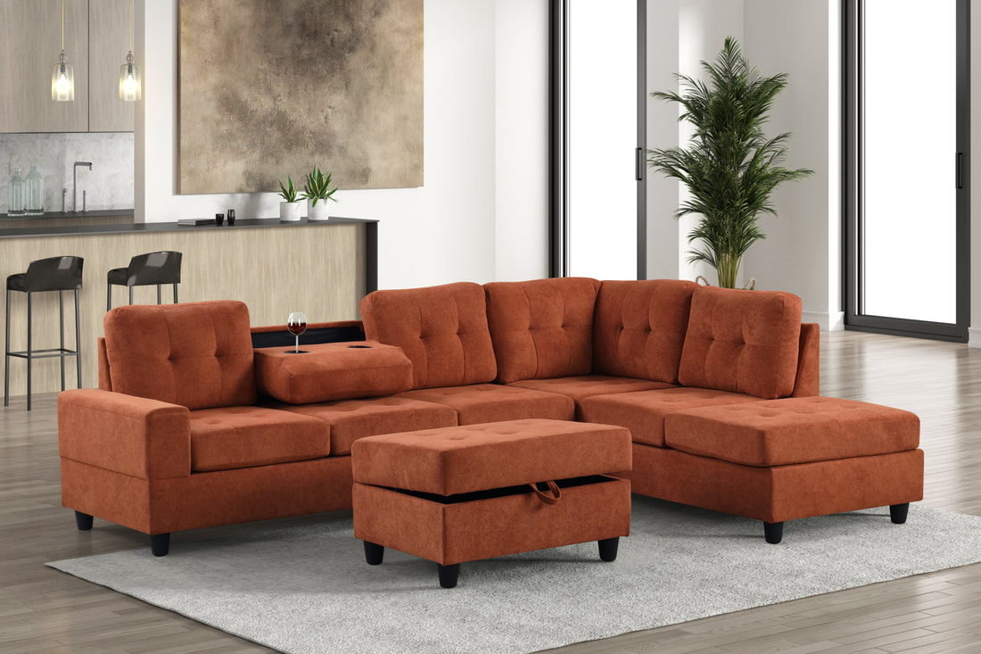43Heights Reversible Sectional + Ottoman - Image 1