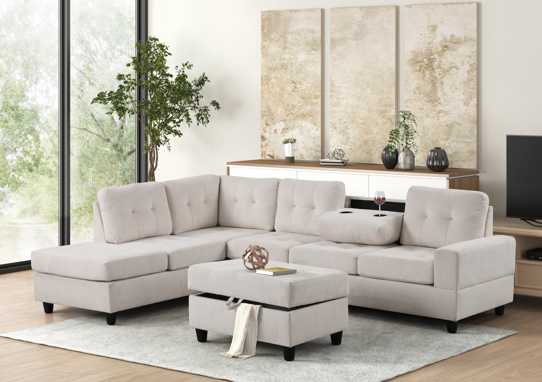 45Heights Reversible Sectional + Ottoman - Image 1