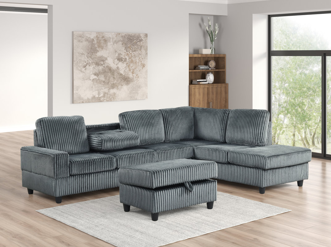 50Heights Reversible Sectional + Ottoman - Image 1