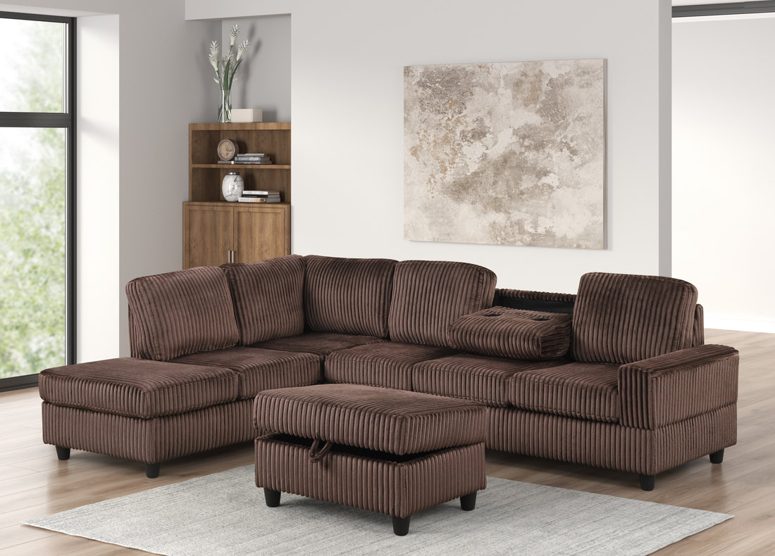 51Heights Reversible Sectional + Ottoman - Image 1