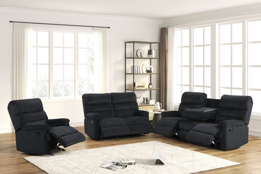 Albert Black - 3PC Reclining Set - Image 1